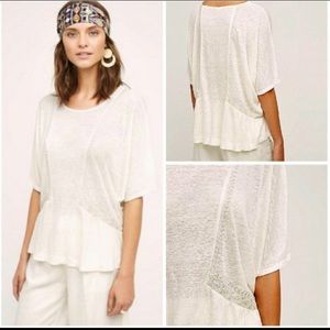 Anthropologie Akemi+Kin 100%Linen Peasant Top